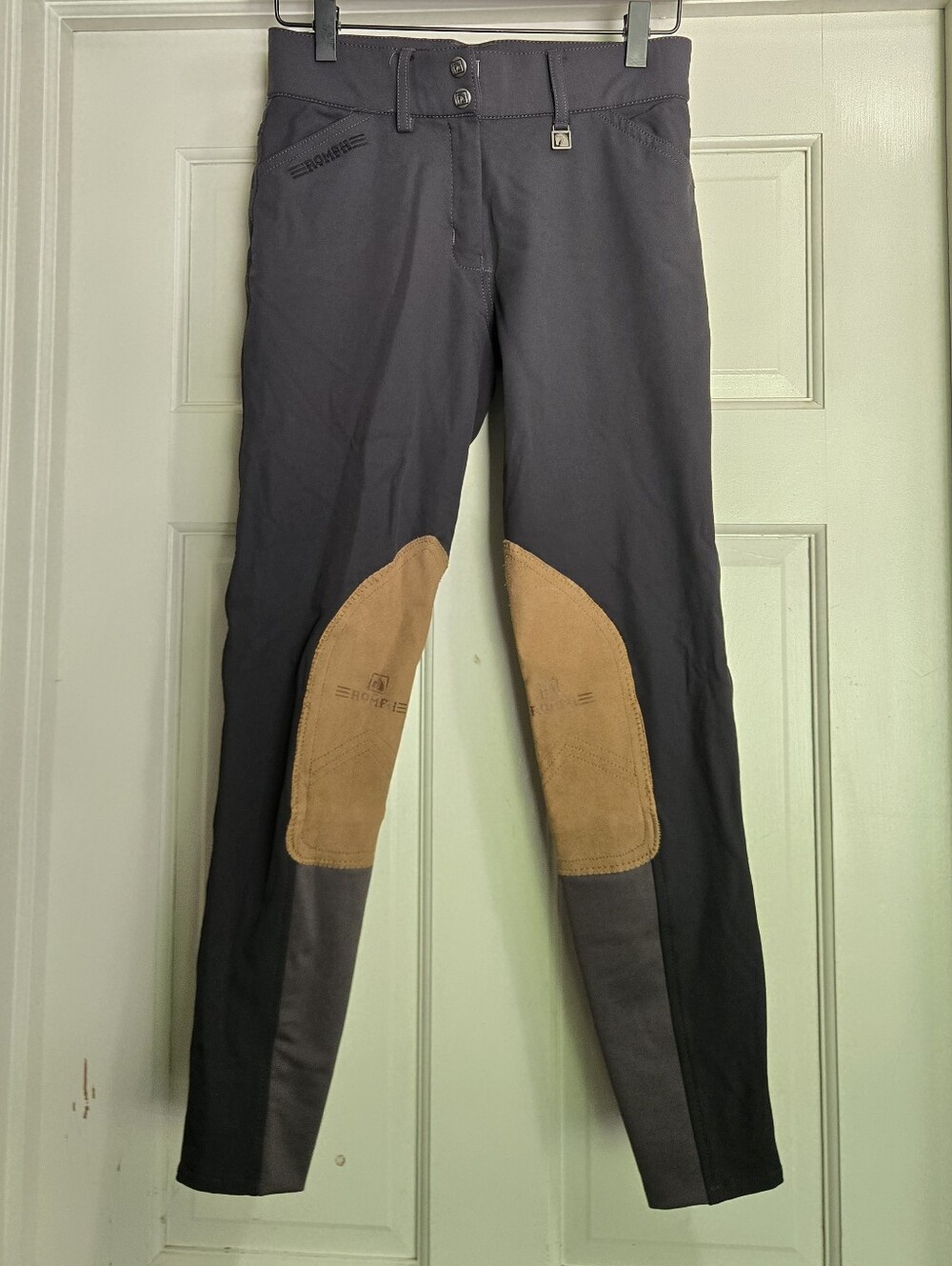 Romfh Sarafina Breeches Equestrian Riding Pants Grey Sz 24R